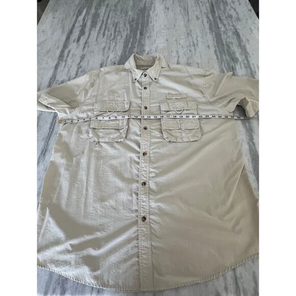 Gander Mountain Men’s XL Fishing Shirt Short Sleeve Pockets Vented - Picture 8 of 12